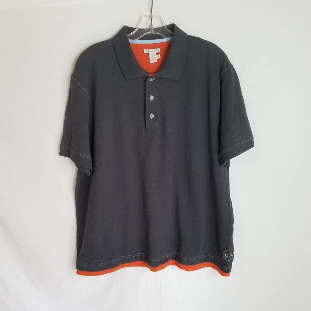 Carbon 2 Cobalt Mens Grey Short Sleeve Casual Cotton Polo Shirt Size Large